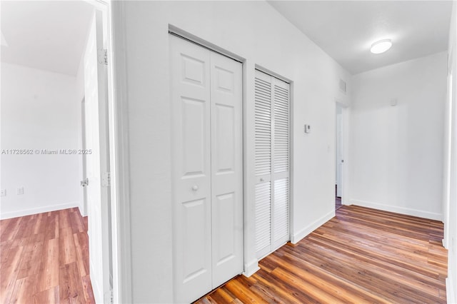 hall featuring light wood-type flooring