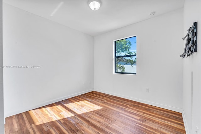 spare room featuring wood-type flooring