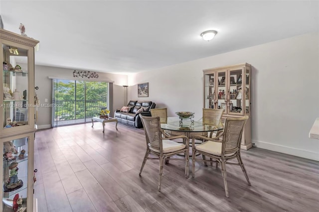 1401 SW 128th Ter Unit 307H, Pembroke Pines, FL 33027 - dining space featuring baseboards and wood finished floors