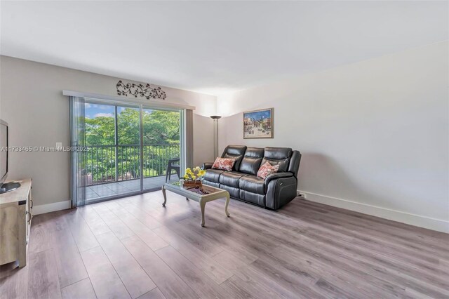 1401 SW 128th Ter Unit 307H, Pembroke Pines, FL 33027 - living area with baseboards and wood finished floors