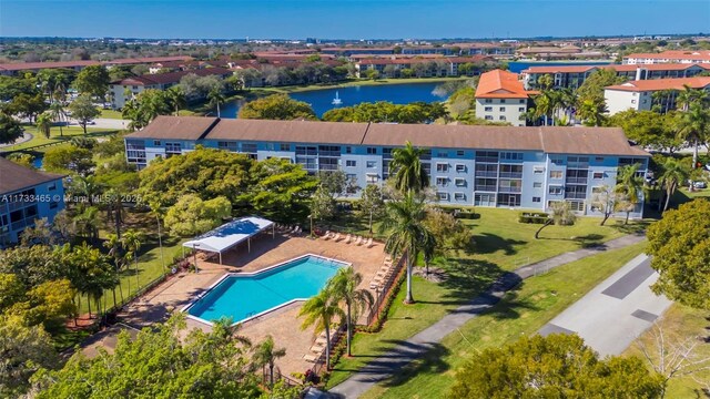1401 SW 128th Ter Unit 307H, Pembroke Pines, FL 33027 - bird's eye view with a water view