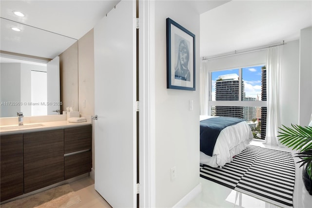 bedroom with sink