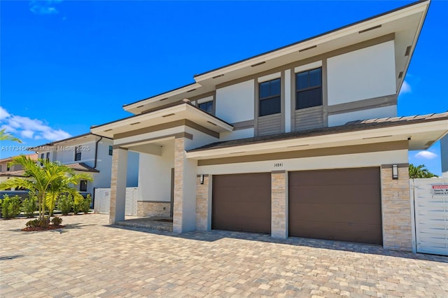 view of front of home with a garage