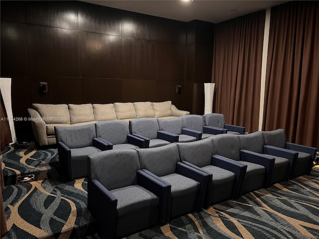 view of carpeted cinema