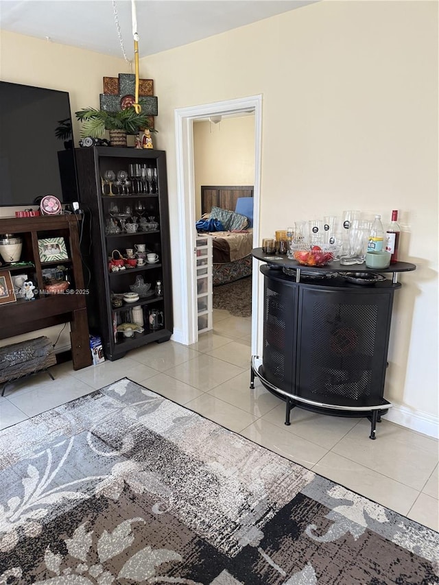 interior space with tile patterned flooring