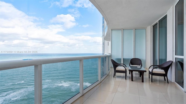 balcony with a water view