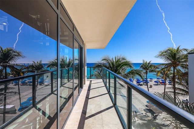 balcony with a water view