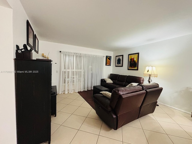 view of tiled living room