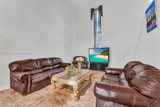 view of tiled living room