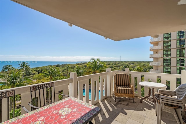 balcony with a water view