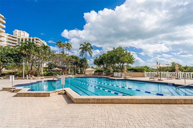 view of pool with a patio