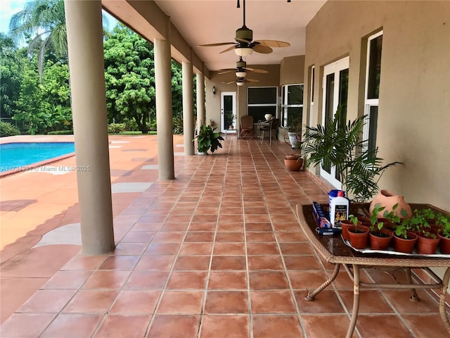 view of patio / terrace with ceiling fan