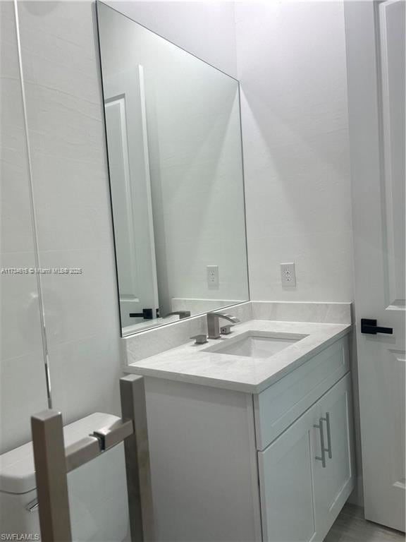 bathroom with vanity and toilet