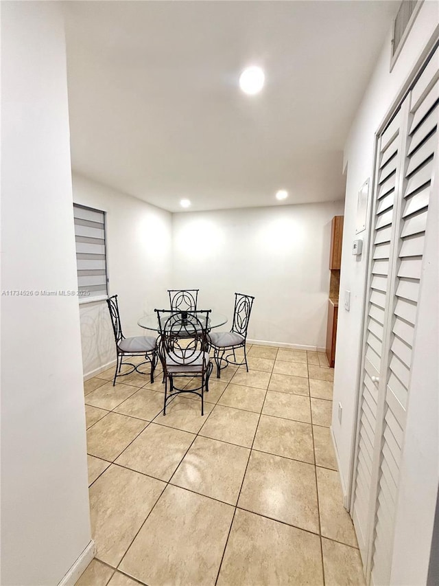 view of tiled dining area