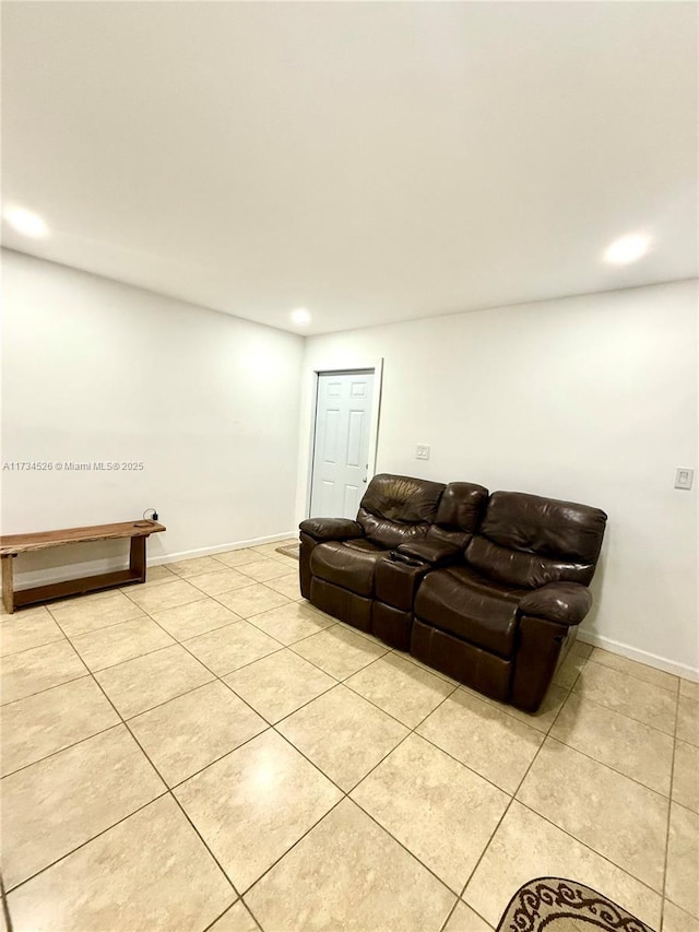 view of tiled living room