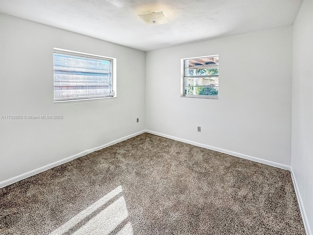 spare room with plenty of natural light and carpet flooring