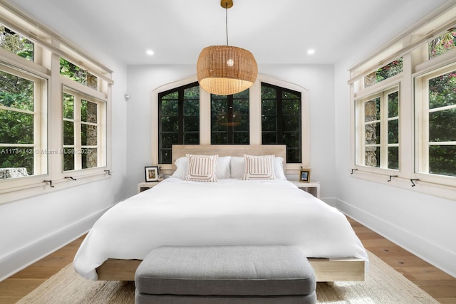 bedroom featuring hardwood / wood-style floors