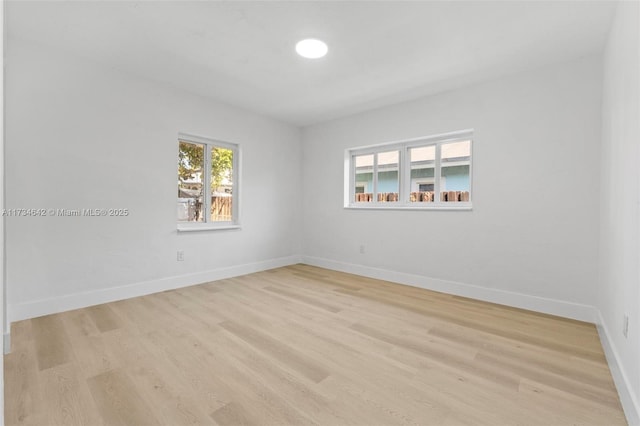 empty room featuring light wood-type flooring