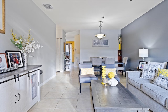 view of tiled living room