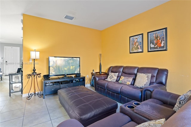 view of tiled living room