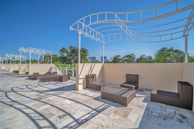 view of patio featuring an outdoor living space