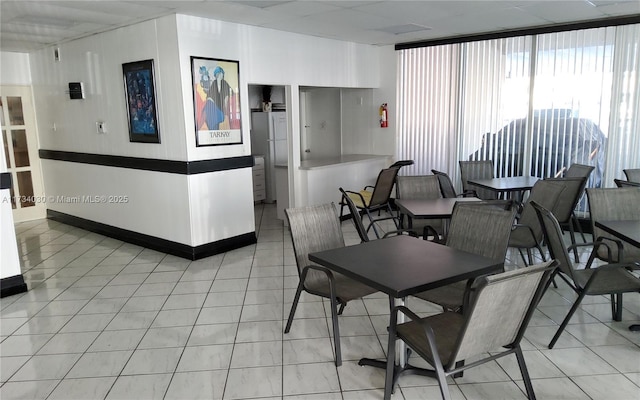 view of tiled dining area