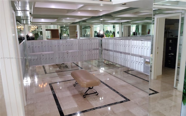 interior space featuring mail boxes