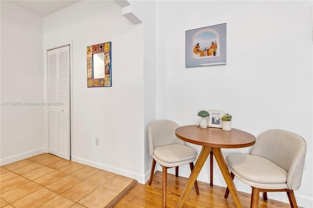 view of tiled dining room