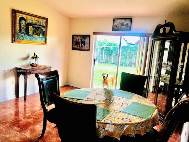 view of tiled dining room