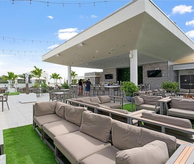 view of patio with an outdoor hangout area