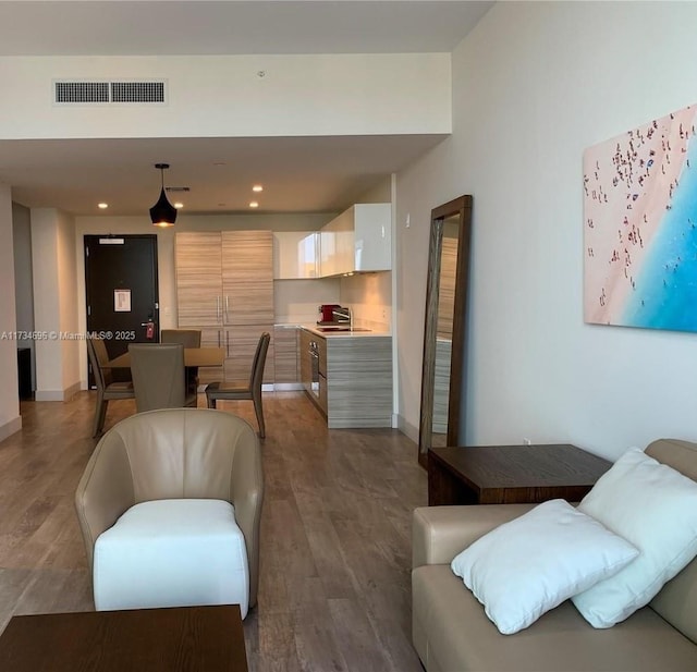 living room featuring hardwood / wood-style floors