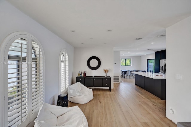 interior space with light wood-type flooring