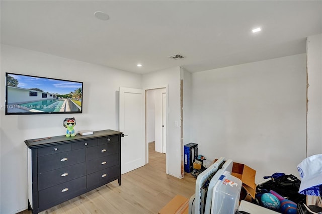 interior space with light hardwood / wood-style floors