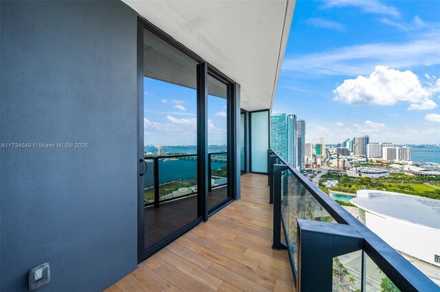 balcony with a water view