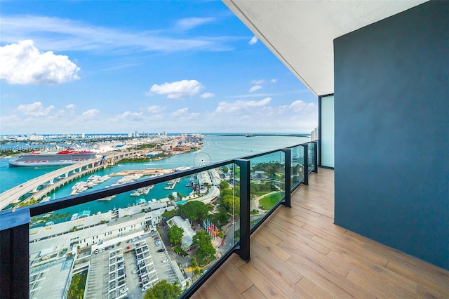 balcony with a water view