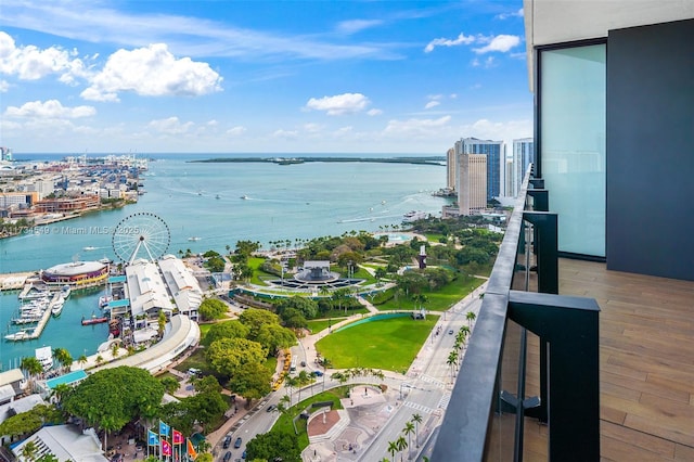 water view with a view of city