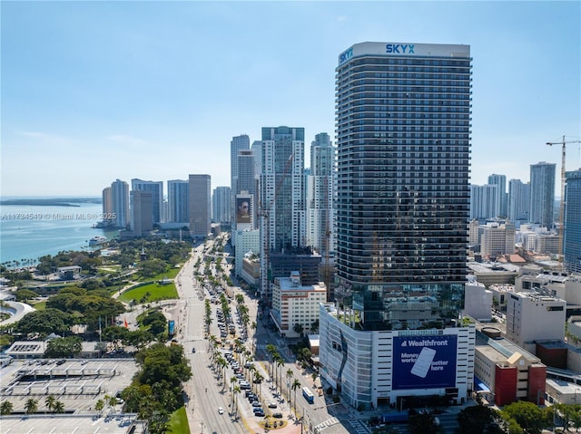 view of city featuring a water view