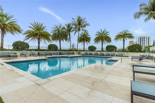 view of pool with a patio area