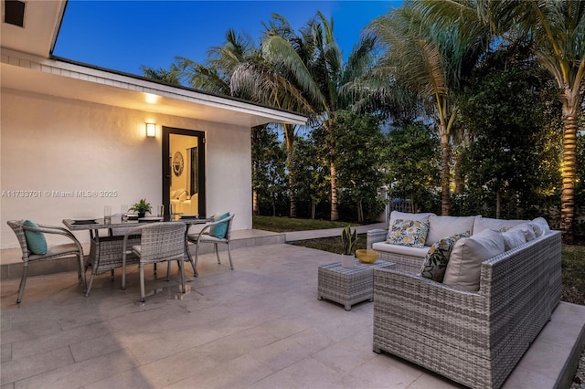 view of patio with an outdoor hangout area