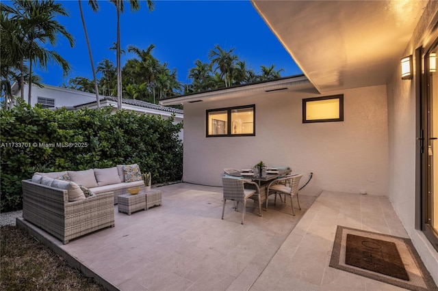 view of patio featuring an outdoor living space