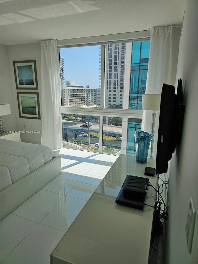 view of tiled living room