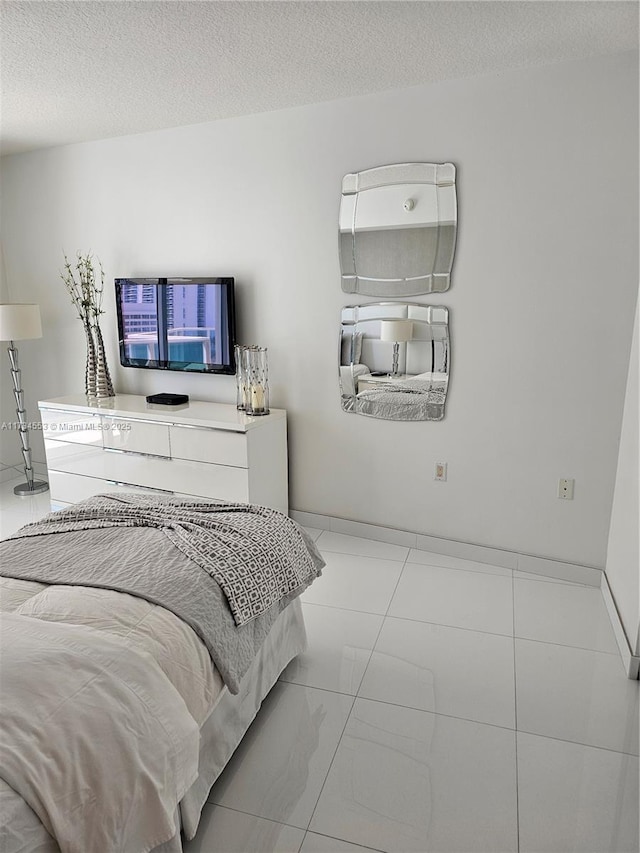 bedroom with a textured ceiling