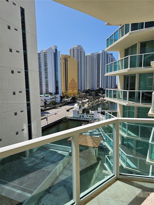 balcony with a water view