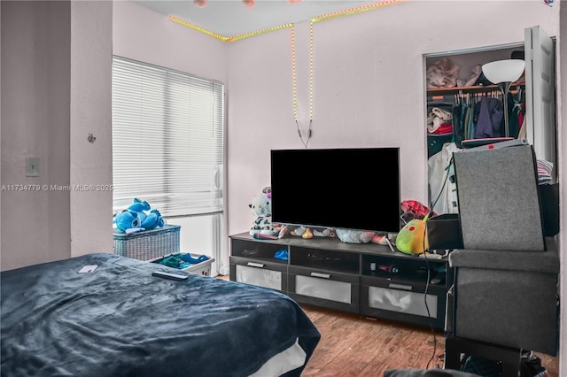 bedroom featuring hardwood / wood-style floors