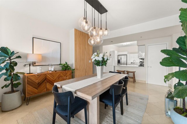 view of tiled dining space