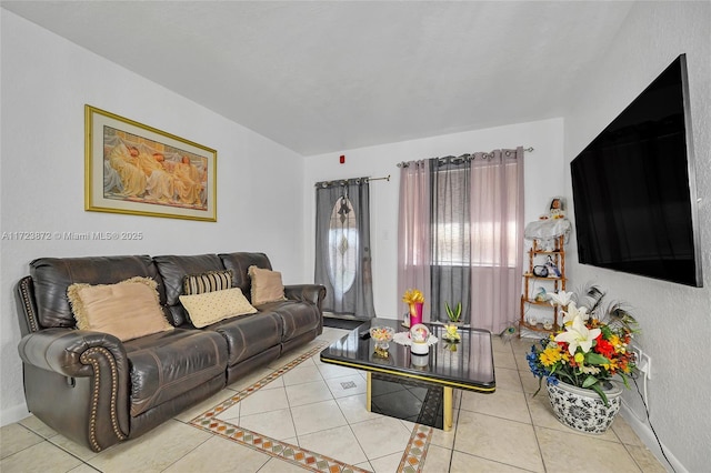 view of tiled living room