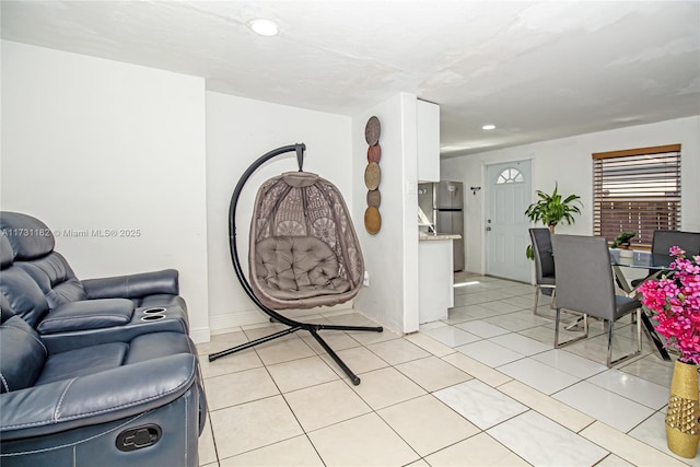 view of tiled living room