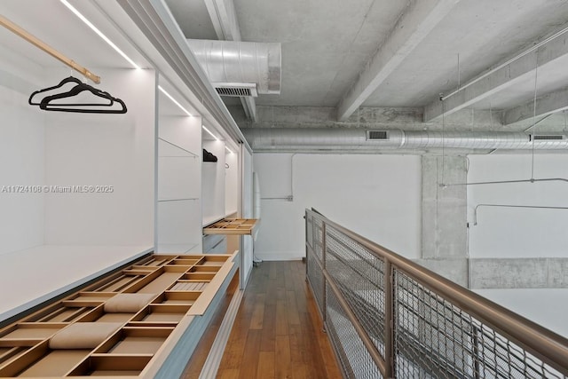 hall featuring wood-type flooring