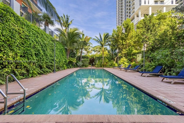 view of pool featuring a patio area