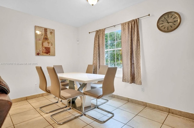 view of tiled dining room